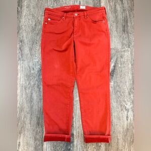 AG Adriano Goldschmeid The Prima Crop Cigarette Crop Jeans Sz 30R rusty orange